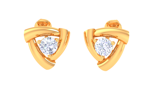 Trillion Cut Diamond Stud Earrings - 0.36 Ct
