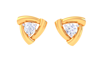 Trillion Cut Diamond Stud Earrings - 0.36 Ct