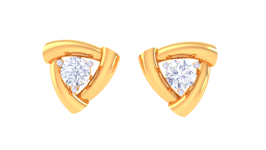 Trillion Cut Diamond Stud Earrings - 0.36 Ct