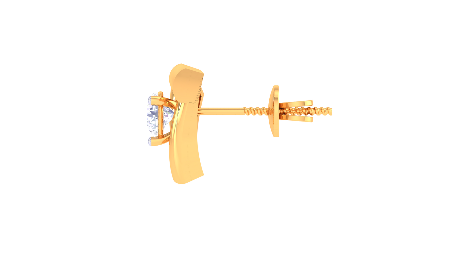 Trillion Cut Diamond Stud Earrings - 0.36 Ct