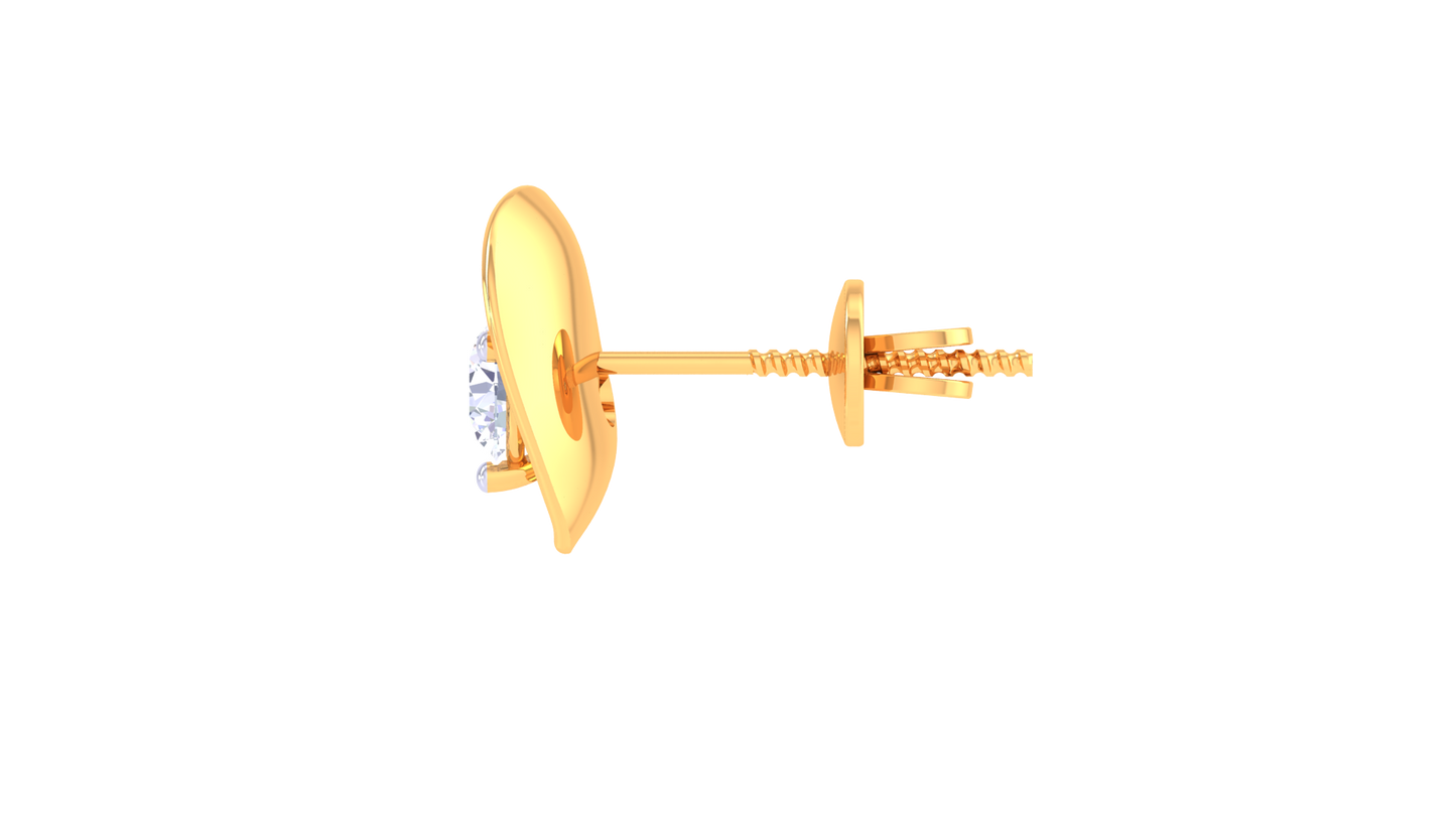 Luxuries Heart Design Diamond Stud Earrings in Gold - 0.36 Ct