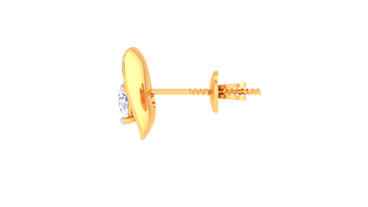 Luxuries Heart Design Diamond Stud Earrings in Gold - 0.36 Ct