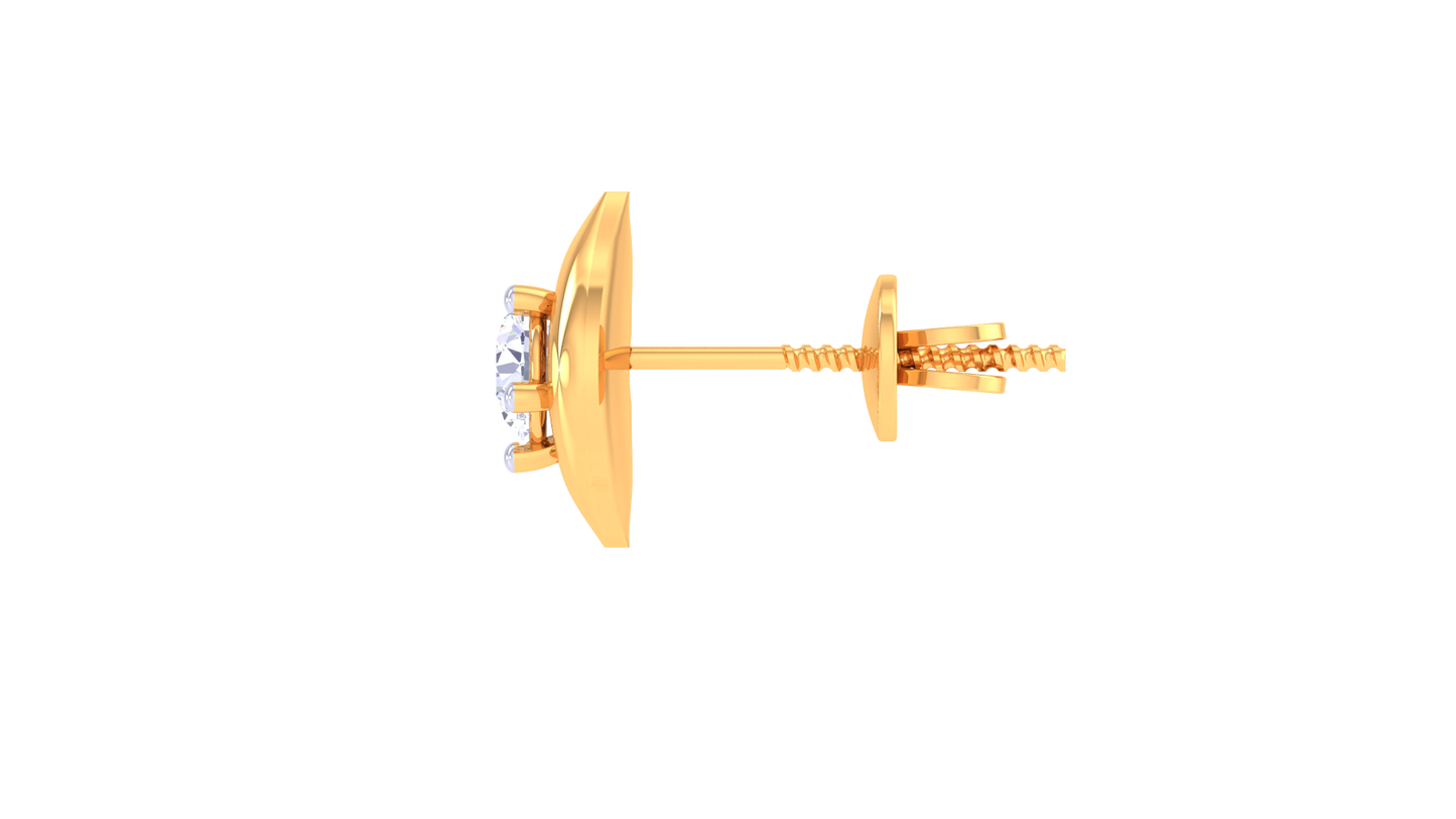 Golden Elegance Meets Sparkle Diamond Stud Earrings - 0.40 Ct