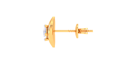 Golden Elegance Meets Sparkle Diamond Stud Earrings - 0.40 Ct