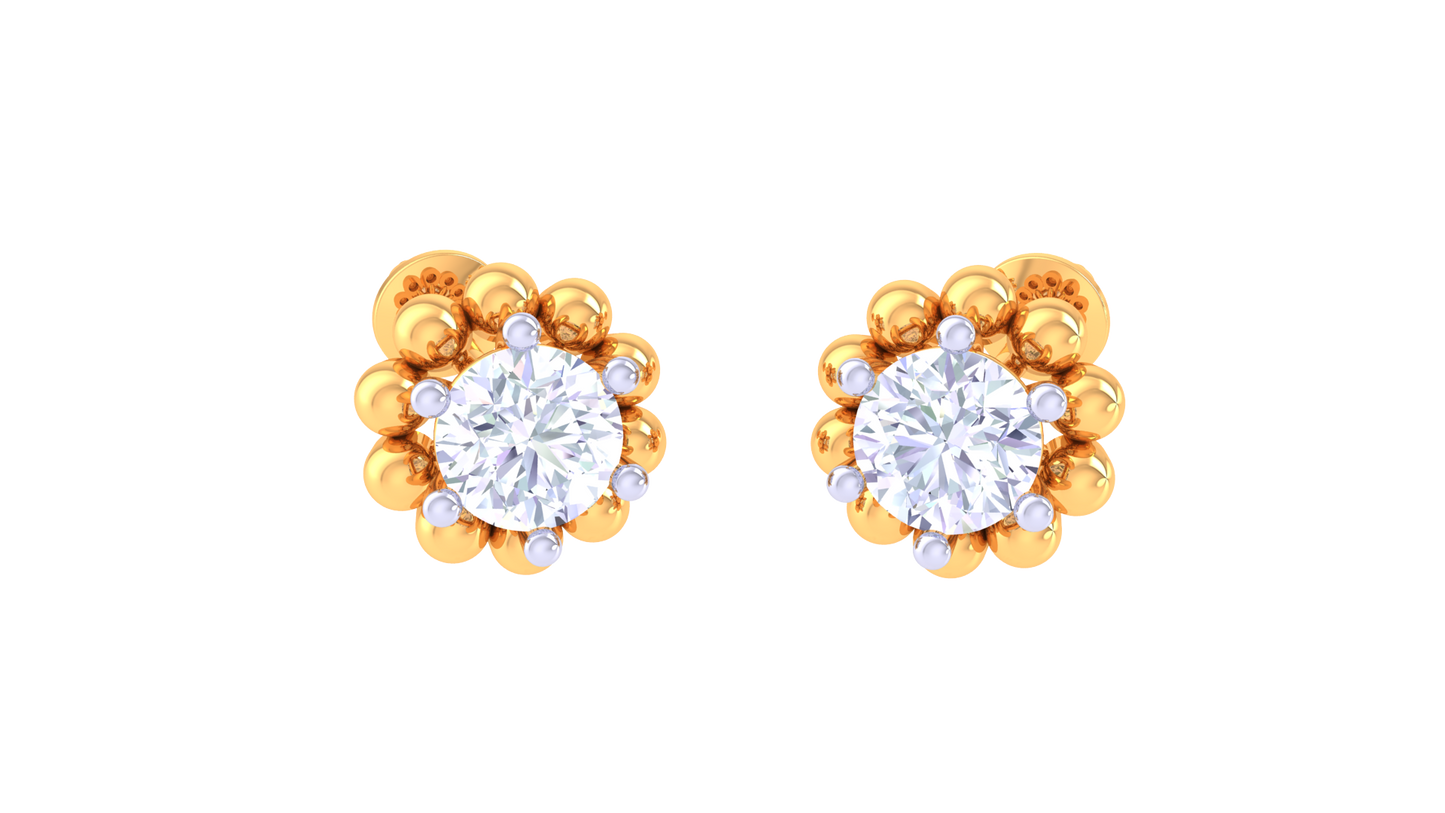 Radiant Petals Diamond Stud Earrings– 0.36ct