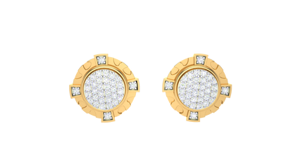 Halo Eclips Stud Earrings with Diamond and Gold - 0.20 Ct