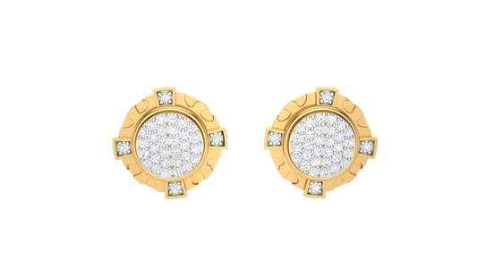 Halo Eclips Stud Earrings with Diamond and Gold - 0.20 Ct
