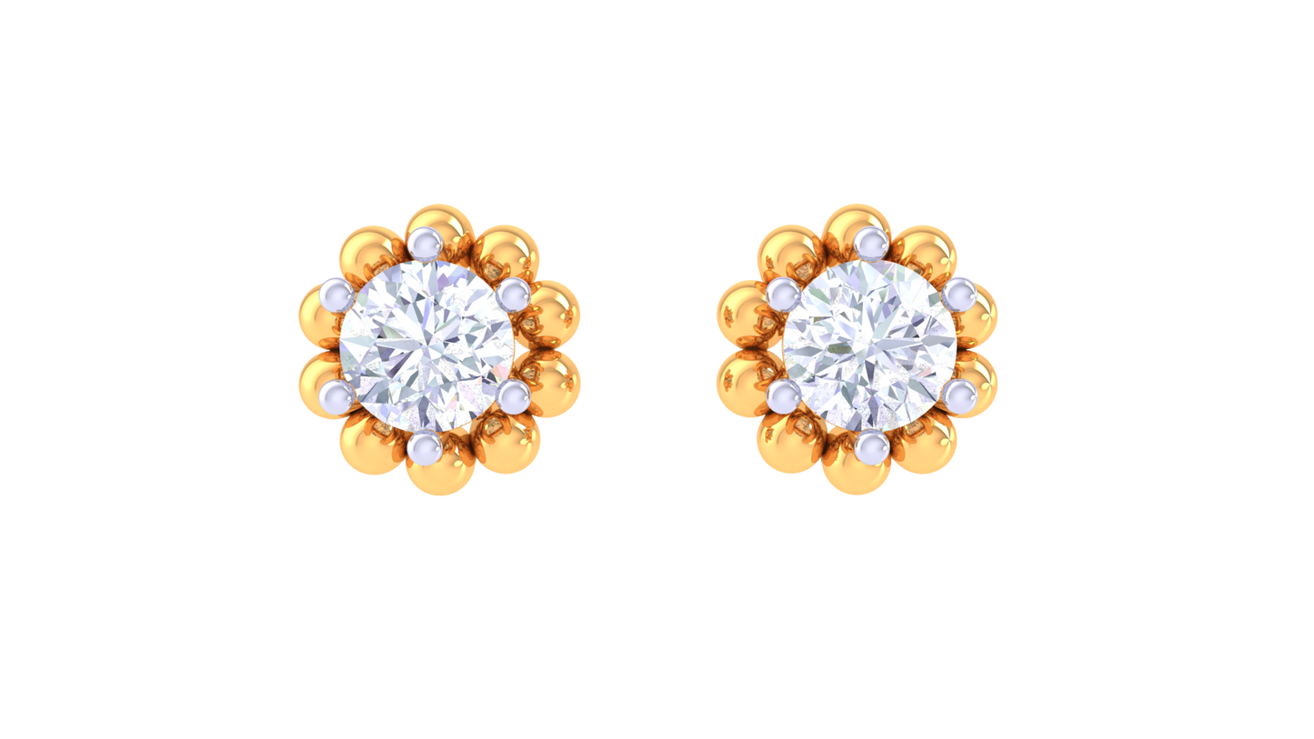 Radiant Petals Diamond Stud Earrings– 0.36ct