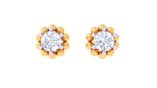 Radiant Petals Diamond Stud Earrings– 0.36ct