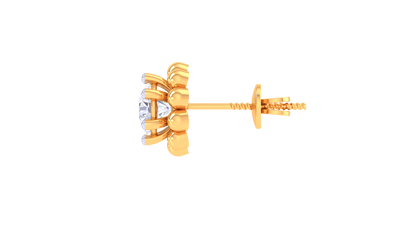 Radiant Petals Diamond Stud Earrings– 0.36ct