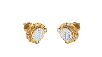 Halo Eclips Stud Earrings with Diamond and Gold - 0.20 Ct