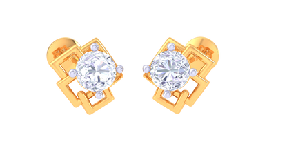 Square Halo Diamond Stud Earrings - 0.39 Ct