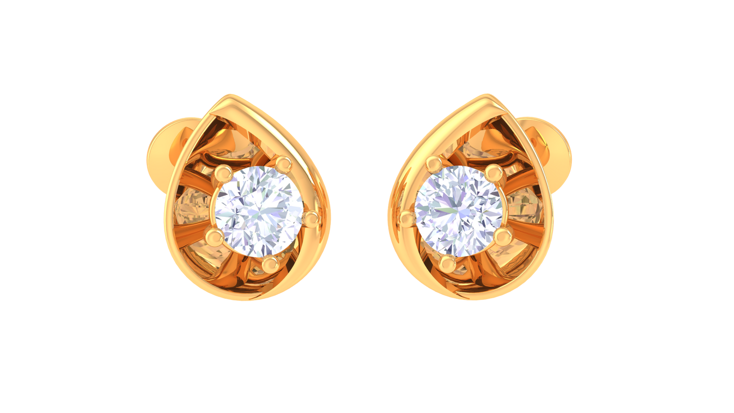 Raindrop Radiance Diamond Stud Earrings - 0.46 Ct