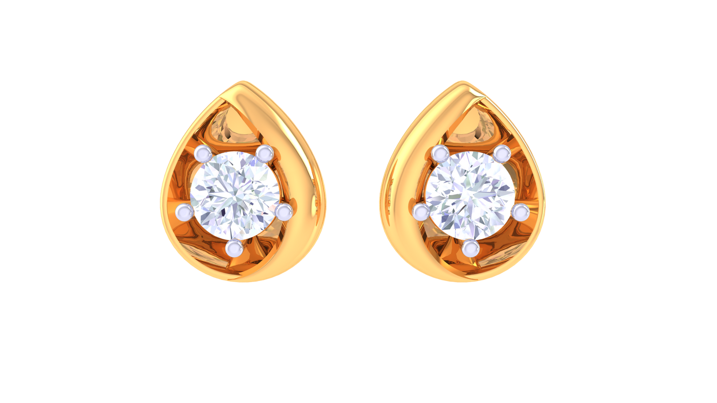 Raindrop Radiance Diamond Stud Earrings - 0.46 Ct