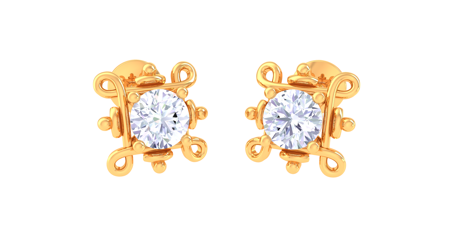Sunrise Sparkle Diamond Studs Earrings - 0.34 Ct
