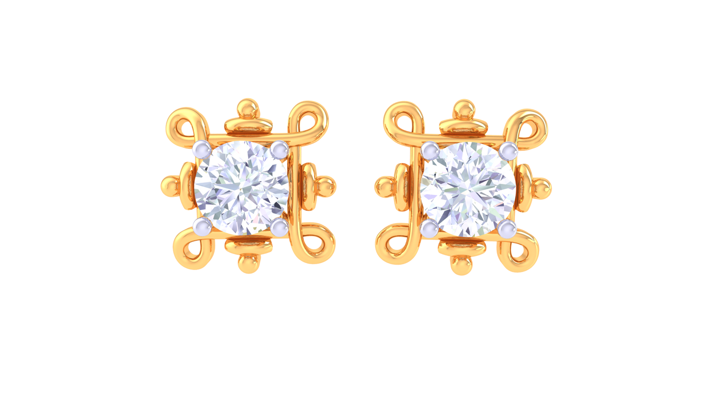 Sunrise Sparkle Diamond Studs Earrings - 0.34 Ct