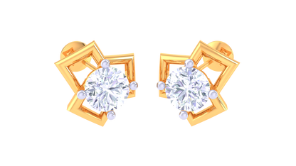 Lustrious Loops Diamond Stud Earrings In Gold - 0.38 ct
