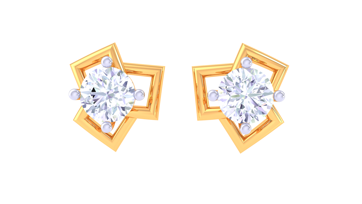 Lustrious Loops Diamond Stud Earrings In Gold - 0.38 ct