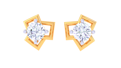 Lustrious Loops Diamond Stud Earrings In Gold - 0.38 ct