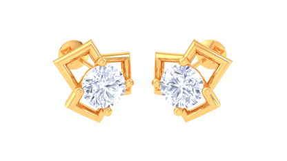 Lustrious Loops Diamond Stud Earrings In Gold - 0.38 ct