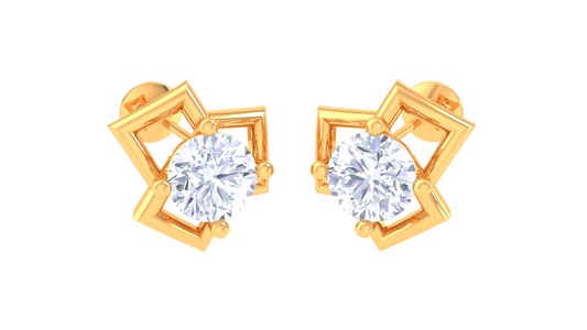Lustrious Loops Diamond Stud Earrings In Gold - 0.38 ct