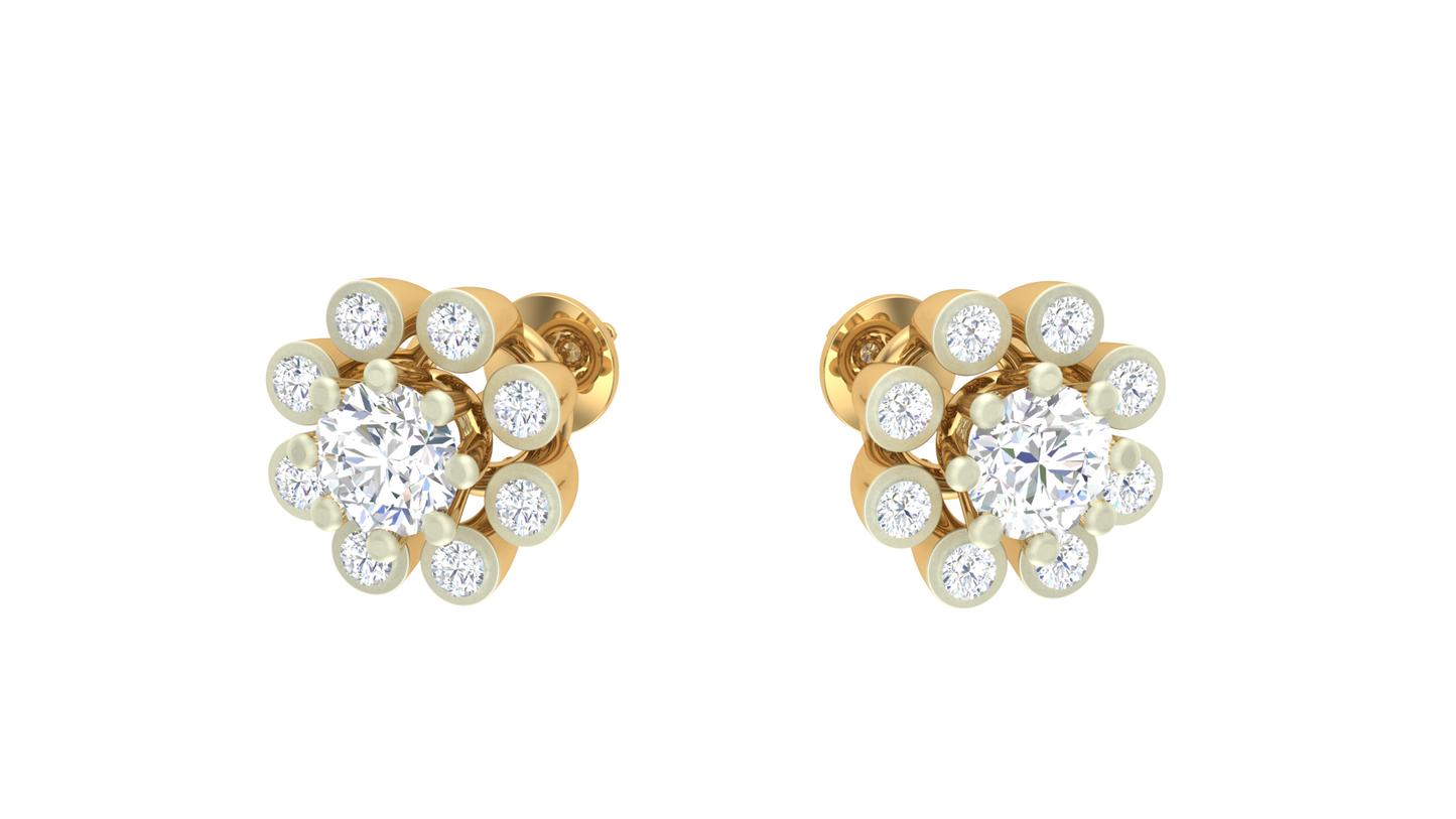 Eternal Spark Solitaire Diamond Stud Earrings - 0.42 Ct