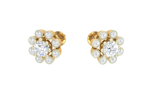 Eternal Spark Solitaire Diamond Stud Earrings - 0.42 Ct