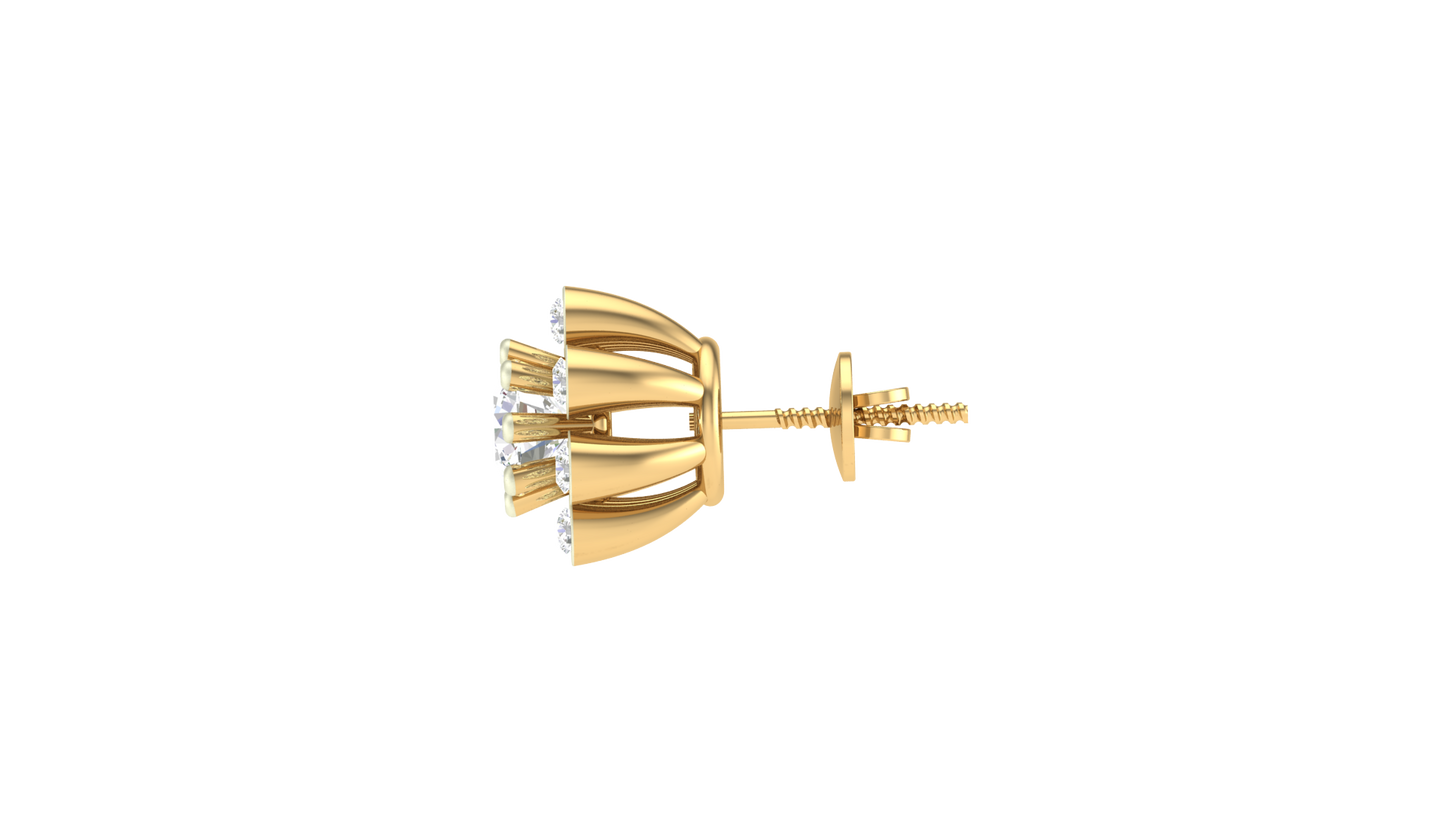 Eternal Spark Solitaire Diamond Stud Earrings - 0.42 Ct