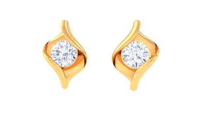 Ripple Sparkle Diamond Stud Earrings -0.39 Ct