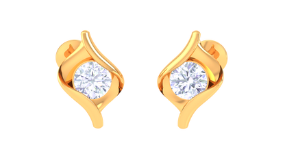 Ripple Sparkle Diamond Stud Earrings -0.39 Ct