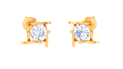 Classic Square Diamond Stud Earrings in Gold - 0.29 Ct