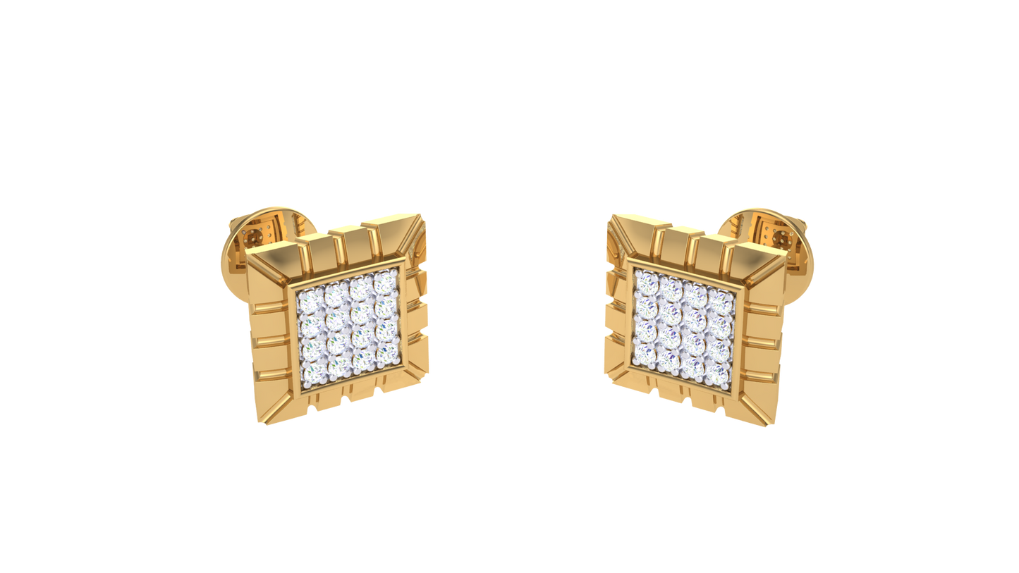 Classic Square Diamond Stud earrings - 0.05 Ct