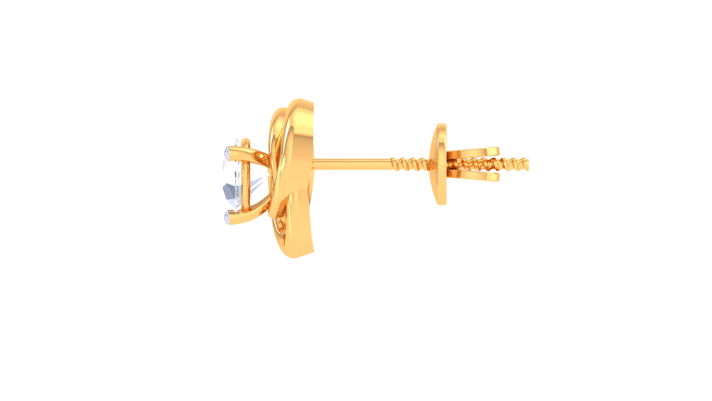 Rounded Halo Twest Diaamond  Stud Earrings - 0.38 Ct