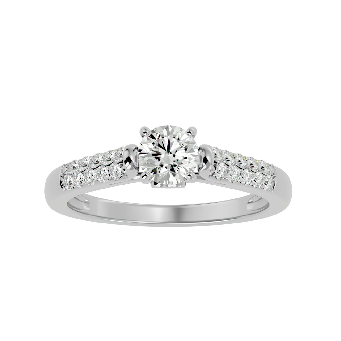 Iconique Beautiful Solitaire Band- 0.69 Ct Round Diamond Gold Ring
