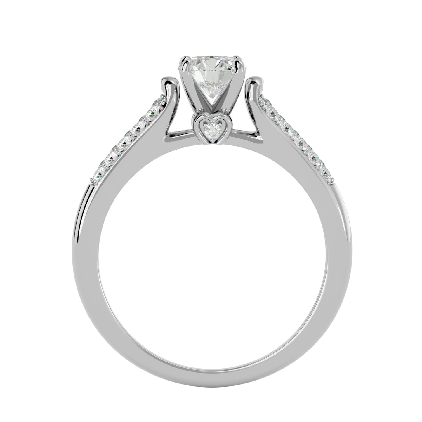 Iconique Beautiful Solitaire Band- 0.69 Ct Round Diamond Gold Ring