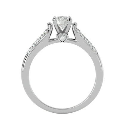 Iconique Beautiful Solitaire Band- 0.69 Ct Round Diamond Gold Ring