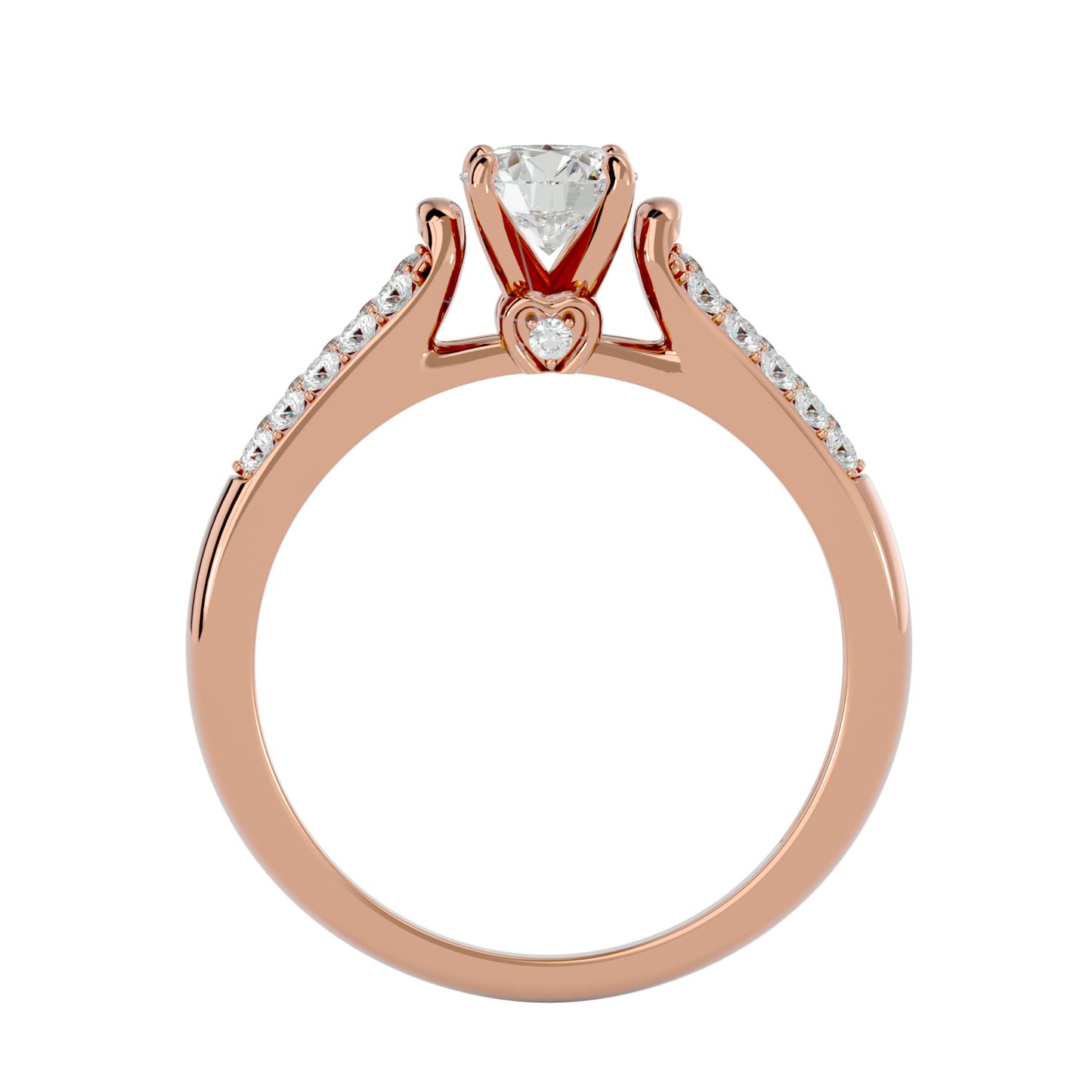 Iconique Beautiful Solitaire Band- 0.69 Ct Round Diamond Gold Ring