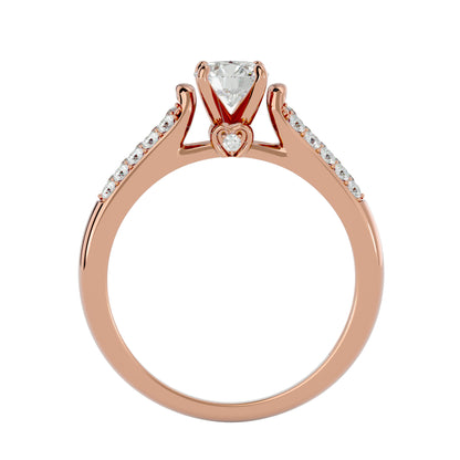 Iconique Beautiful Solitaire Band- 0.69 Ct Round Diamond Gold Ring