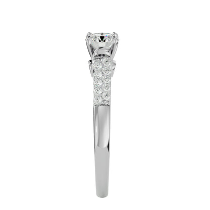 Iconique Beautiful Solitaire Band- 0.69 Ct Round Diamond Gold Ring