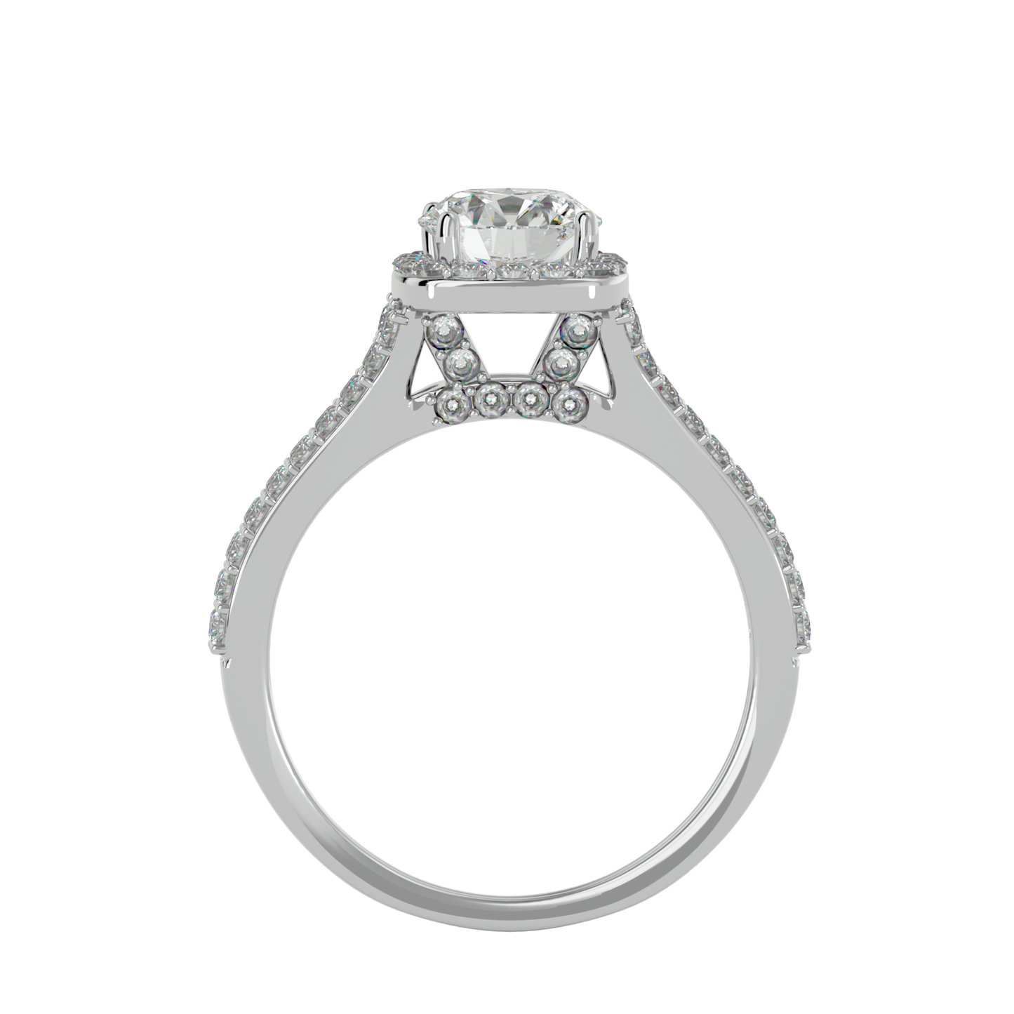 Lumière Beautiful Halo- 1.01 Ct Round Diamond Gold RIng