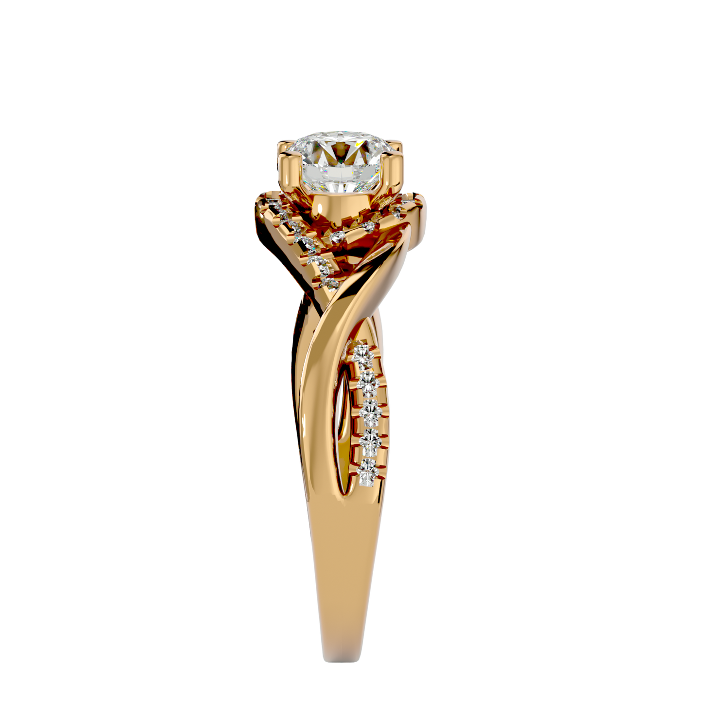 Lumiere Starlight Solitaire Ring In White Gold   –  1.29 Ct Round Diamonds