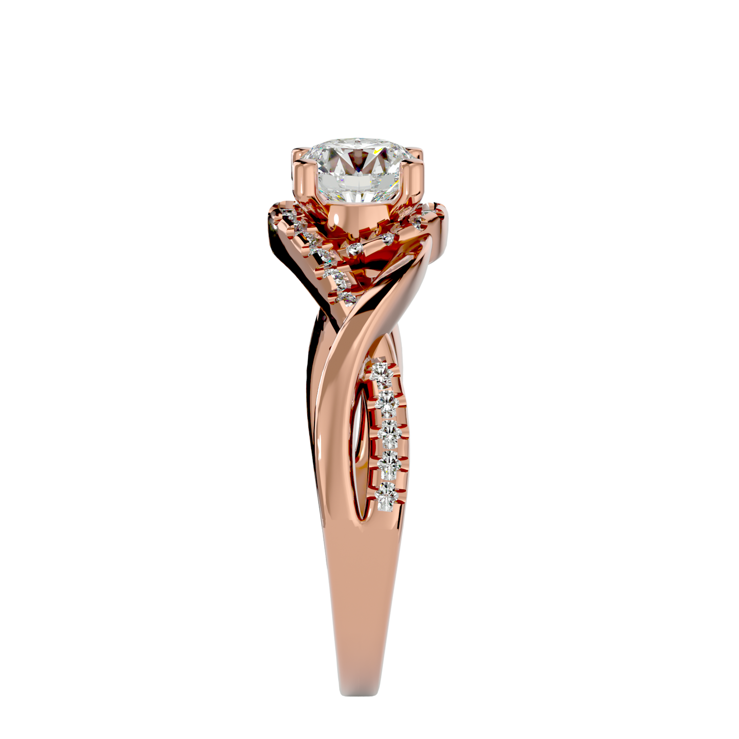 Lumiere Starlight Solitaire Ring In White Gold   –  1.29 Ct Round Diamonds