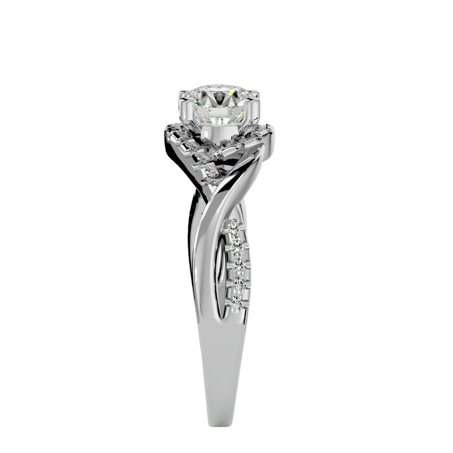 Lumiere Starlight Solitaire Ring In White Gold   –  1.29 Ct Round Diamonds