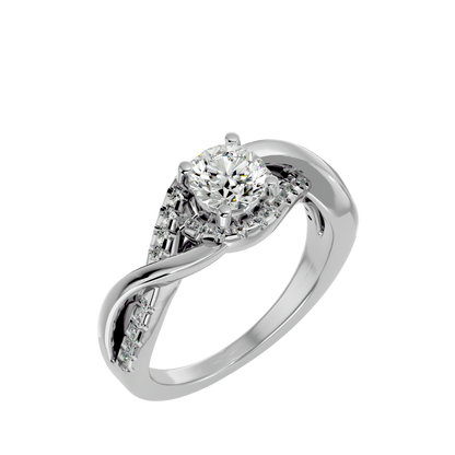 Lumiere Starlight Solitaire Ring In White Gold   –  1.29 Ct Round Diamonds