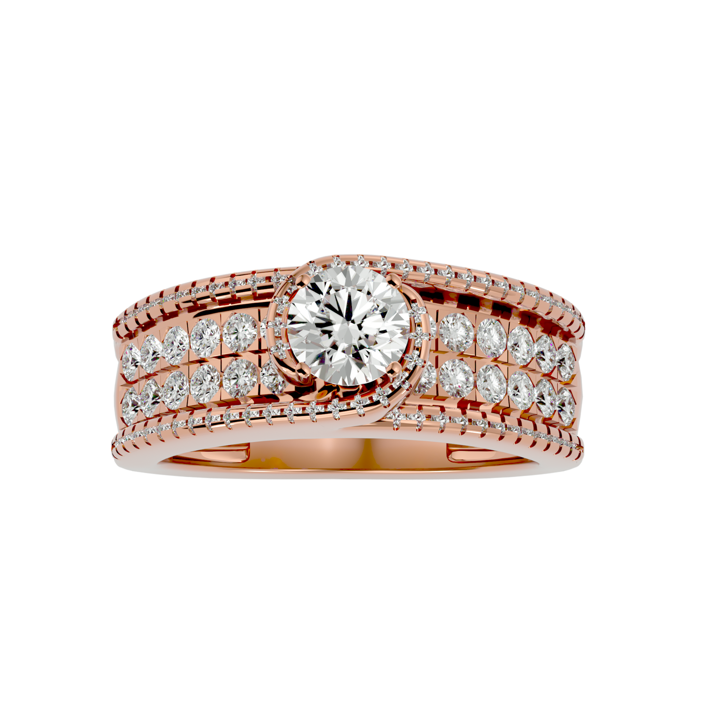 Iconique Blush Circle Diamond Ring In God - 1.36 Ct