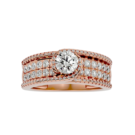 Iconique Blush Circle Diamond Ring In God - 1.36 Ct