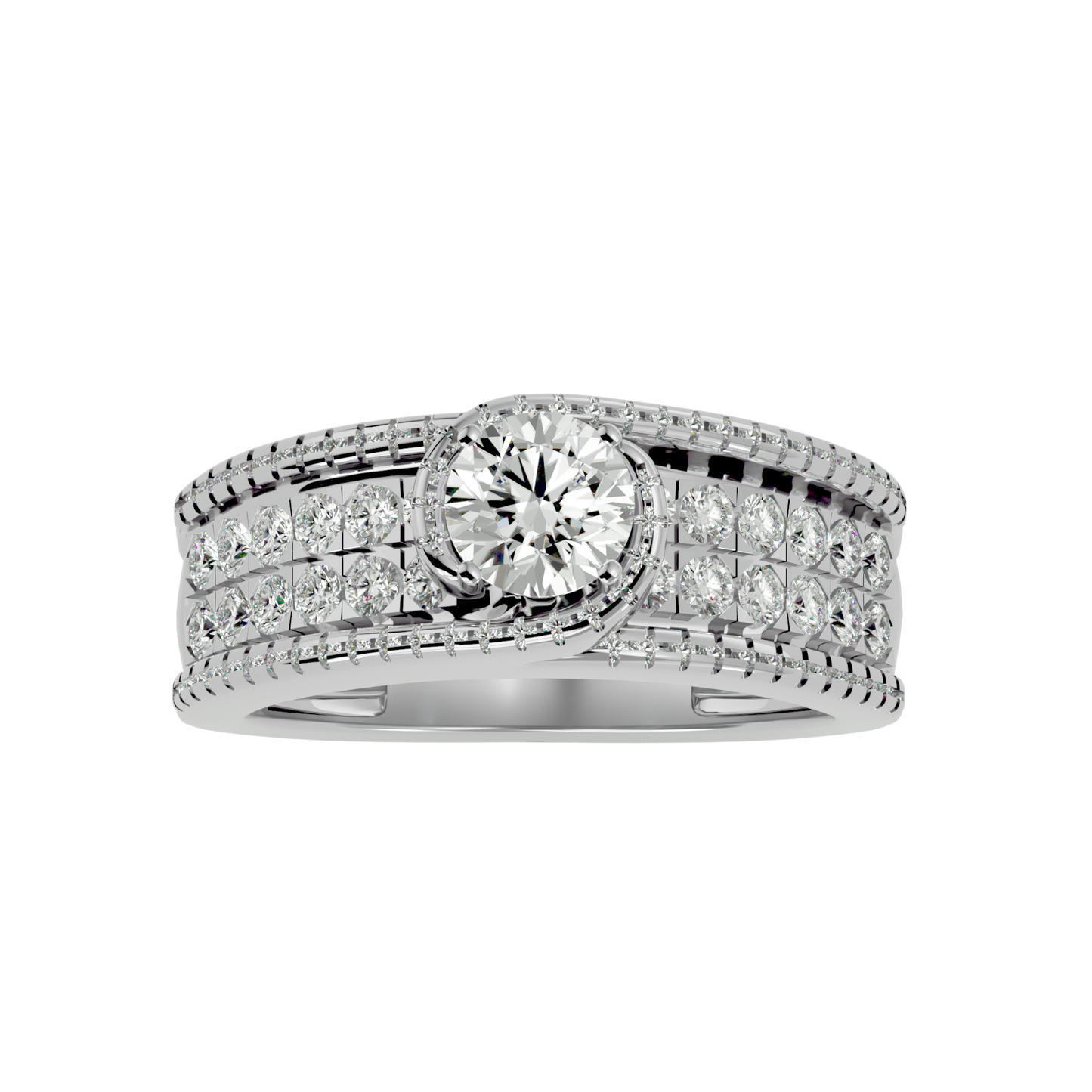 Iconique Blush Circle Diamond Ring In God - 1.36 Ct