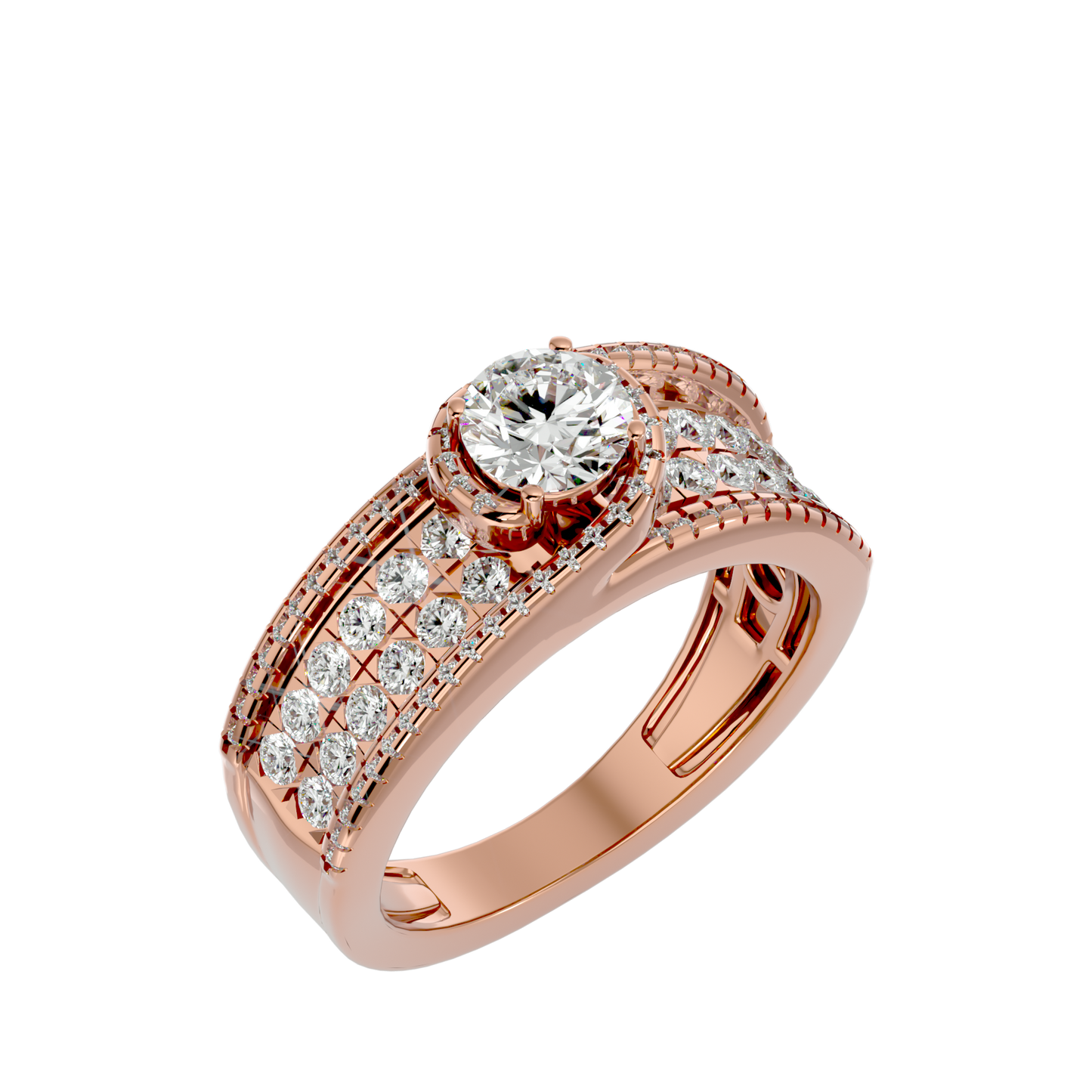 Iconique Blush Circle Diamond Ring In God - 1.36 Ct