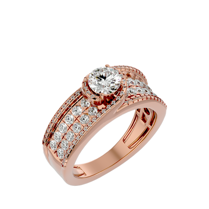 Iconique Blush Circle Diamond Ring In God - 1.36 Ct