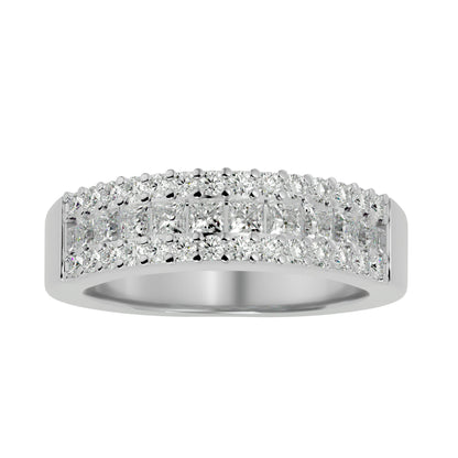 Lumière Beautiful Band- 1.1 Ct Round Diamond Gold Ring